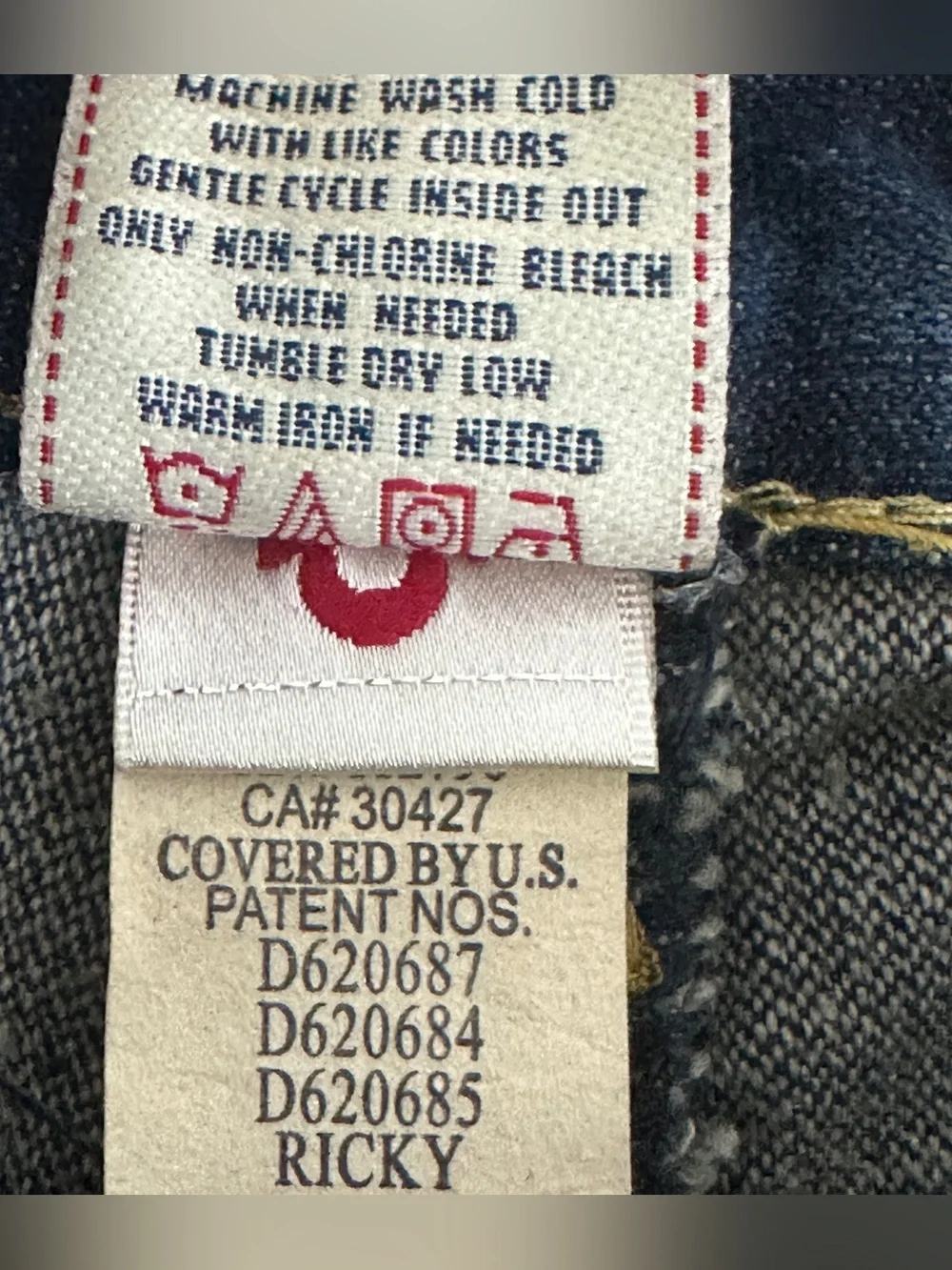 NWT VTG True Religion Ricky Super QT Thick Stitch Men's Jeans Size 38 RARE Y2K